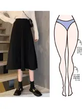 春秋用 ハイウエスト Aラインスカート【レディース・上品デザイン・中長丈・梨型体型対応】