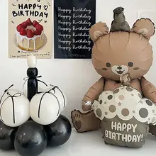 可愛い茶色のクマ型アルミ風船【誕生日・女の子用・装飾用】