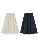 アウトドア用シンプル無地半身傘スカート【刺繍デザイン・カジュアル・中丈】