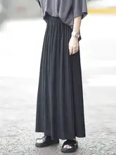 シンプルな百折りデザインのロングスカート【コットン素材・膝下丈・スタイル】