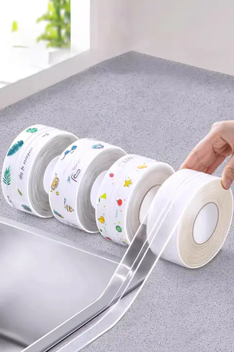 キッチンシンク用防水シーリングテープ【防カビ・防油・洗面台やトイレの隙間に対応】
