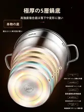 304ステンレス製スチーマー【多層・大容量・家庭用・蒸し物・電磁調理・ガス対応】