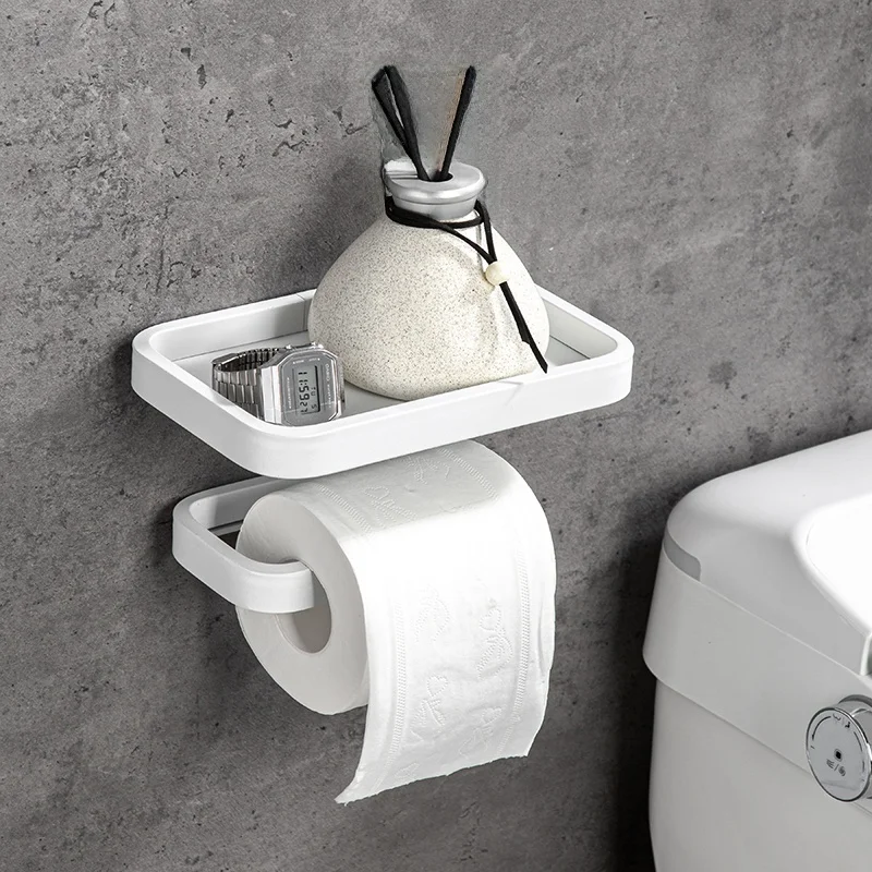 トイレペーパータオルホルダー：アルミ製北欧デザインの壁掛け式収納解決策