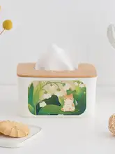 かわいい猫デザインの竹製ティッシュボックス【リビング・ダイニング用・収納に便利】
