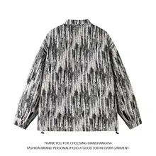 秋季用 メンズ大きいサイズジャケット【ヴィンテージ風・タイダイプリント・作業着】（セットアップ対応）