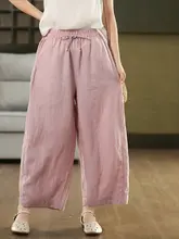 高品質リネンロングパンツ【ウエストゴム・フィット・レギュラーカット】