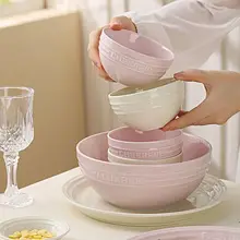 桜ピンク 磁器製 西洋食器【浮彫りデザイン・ご飯碗・深いスープ皿・魚皿・家庭用】