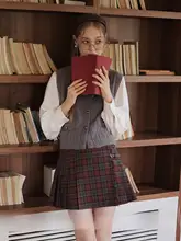 スコットランド風プリーツスカート【アシンメトリーデザイン・ヴィンテージスタイル・女性用】