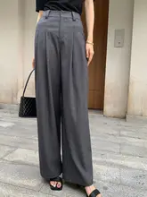 烈儿LRKS ウール製 ワイドレッグパンツ【ストレート・スリム効果・秋冬用】