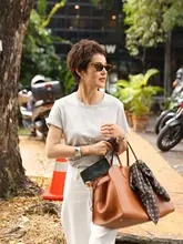 高密度ロングパイルコットンTシャツ インナー 春夏 用 レディース 通気性 着心地