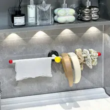 多機能タオル掛け＆ヘアアクセサリー収納ラック【浴室・壁掛け・洗面所用】