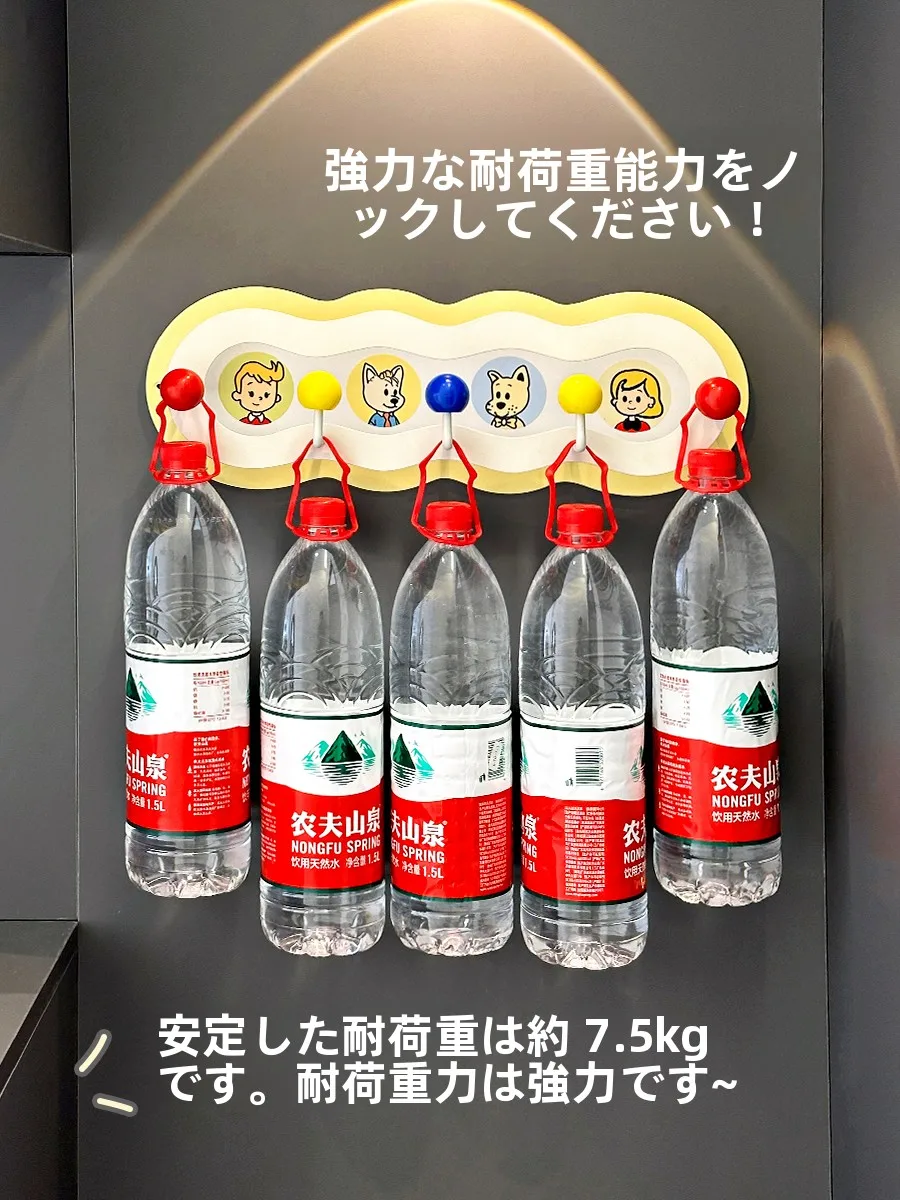 穴あけ不要の強力フック：ドア用・バッグや帽子の収納に最適な異形プラスチックフック