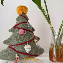 布製クリスマスツリーのふわふわクッション【クリエイティブなDIY装飾品・子供部屋用】