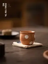 粉引波点粗陶茶杯【日式・高級感あるデザイン・個人用】