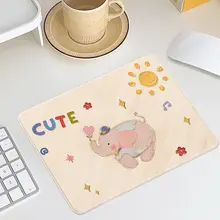 可愛い象のイラスト付きハードタイプマウスパッド【携帯用・オフィスや家庭用・耐汚れ】