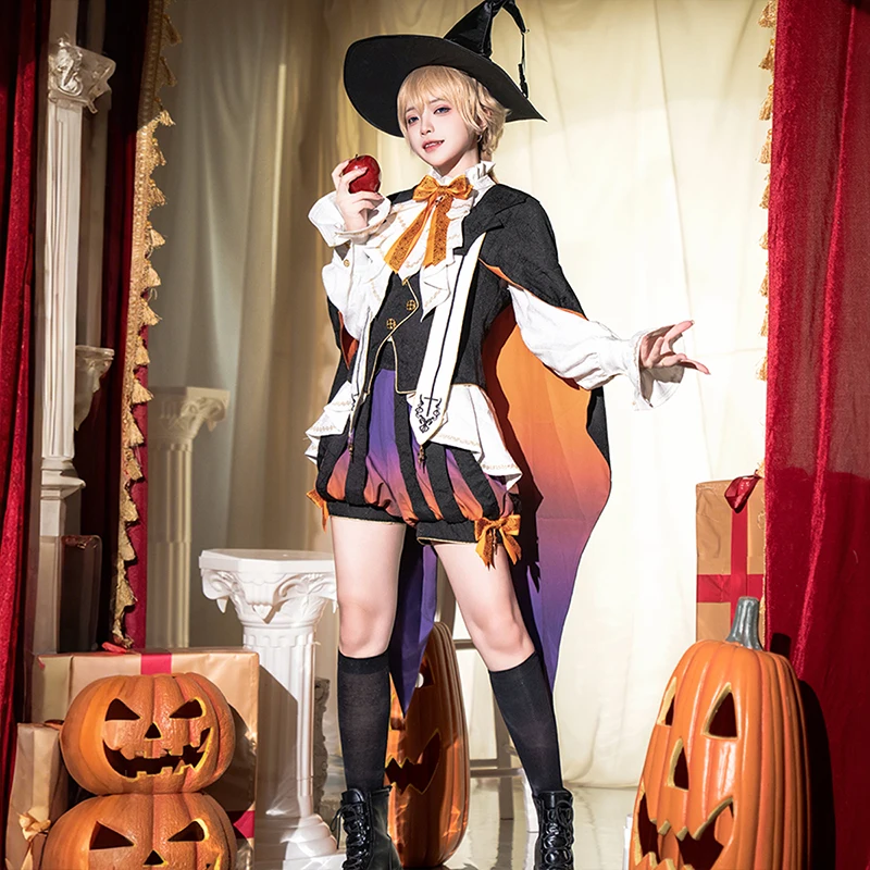 ハロウィン仮装男 イラスト ダイアグラム：魔法狂欢夜ロリータ風ケープベストショートパンツセットの実用性とデザイン解析