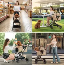 ペット用折りたたみ式キャリーカー【軽量・多機能・小型犬猫向け】