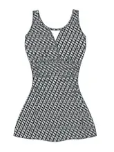 PULASSI 女性用 デザインワンピース水着【温泉利用・体型カバー・高級感】