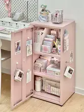 二枚扉の鉄製収納キャビネット【書棚・収納ラック・アイアン製】