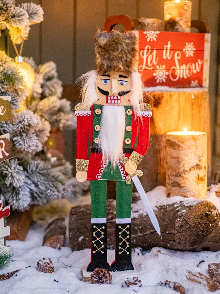 クリスマス木製兵士人形：子供部屋やリビングの装飾に最適な実用性と耐久性