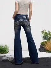 ヴィンテージ風ウォッシュ加工デニムパンツ【フレアシルエット・レディース・春夏用】