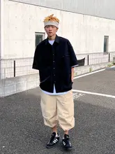 富士見 メンズ機能速乾ショートスリーブシャツ【シティボーイスタイル・オーバーサイズ・無地】