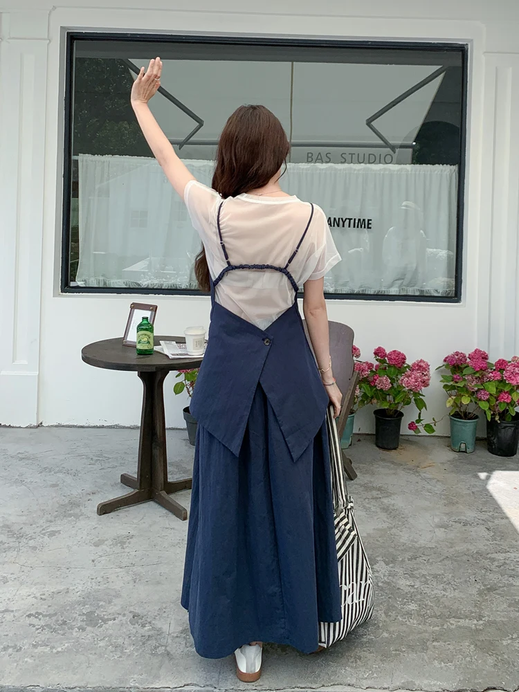 深青色ネットスカート三件セット：夏季の快適さとシルエット美しさを実現