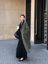 ウール100% スーツカラー大衣【秋冬用・ダークトーン・女性用】