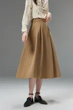 調節可能なウエストデザインのスリムフィットなフレアスカート【ヴィンテージスタイル・春用・小柄向け】