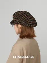 レトロなヒョウ柄のベレー帽【女性用・秋冬新作・雲のようなデザイン・大きめサイズ】