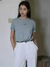 特別な刺繍入り肩出しTシャツ【夏用・フィット・ラウンドネック・短袖】