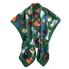 春秋用大判ストール【薄手・女性用・スクエア・猫デザイン・紫】（セットアップ対応）