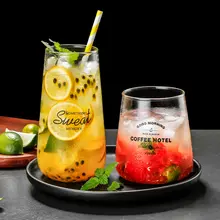 透明耐熱ガラス製ドリンクカップ【北欧風・家庭用・ジュース用】