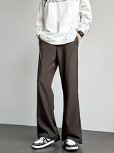 クリーンフィットデザインのメンズブラックカジュアルパンツ【ゆったりフィット・ストレート・微フレア】