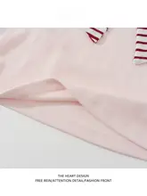 ストライプデザインのリボン付き長袖Tシャツ【学院風・かわいい襟】