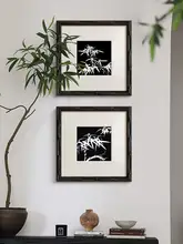 ウォールアート 竹のシルエット モダン シンプル フレンチ風 ヴィンテージ モノクロ リビング ダイニング 玄関 寝室