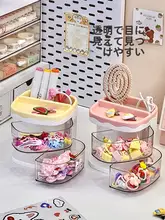 回転式アクセサリー収納ボックス【子供用ヘアバンド・ヘアクリップ・ゴムバンド用】