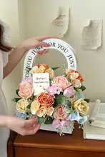 教師への贈り物・バラの花束とペンのセット【リアルな造花・実用的】（セットアップ対応）