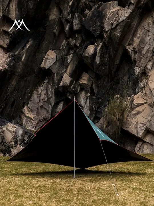 MOUNTAINHIKER アウトドア用ポータブル折りたたみ式ブラック防水テント【キャンプ用・日よけ・雨除け】