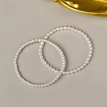 美しい淡水パールブレスレット【華奢デザイン・重ね付けに最適】