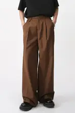 ZiCHEN メンズ フィット ストレートパンツ【薄手・カジュアル・ワイドレッグ】