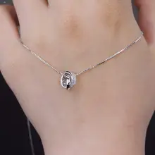 ローマリングネックレス【S925シルバー・ホワイトゴールドコーティング・デリケートな鎖骨チェーン】