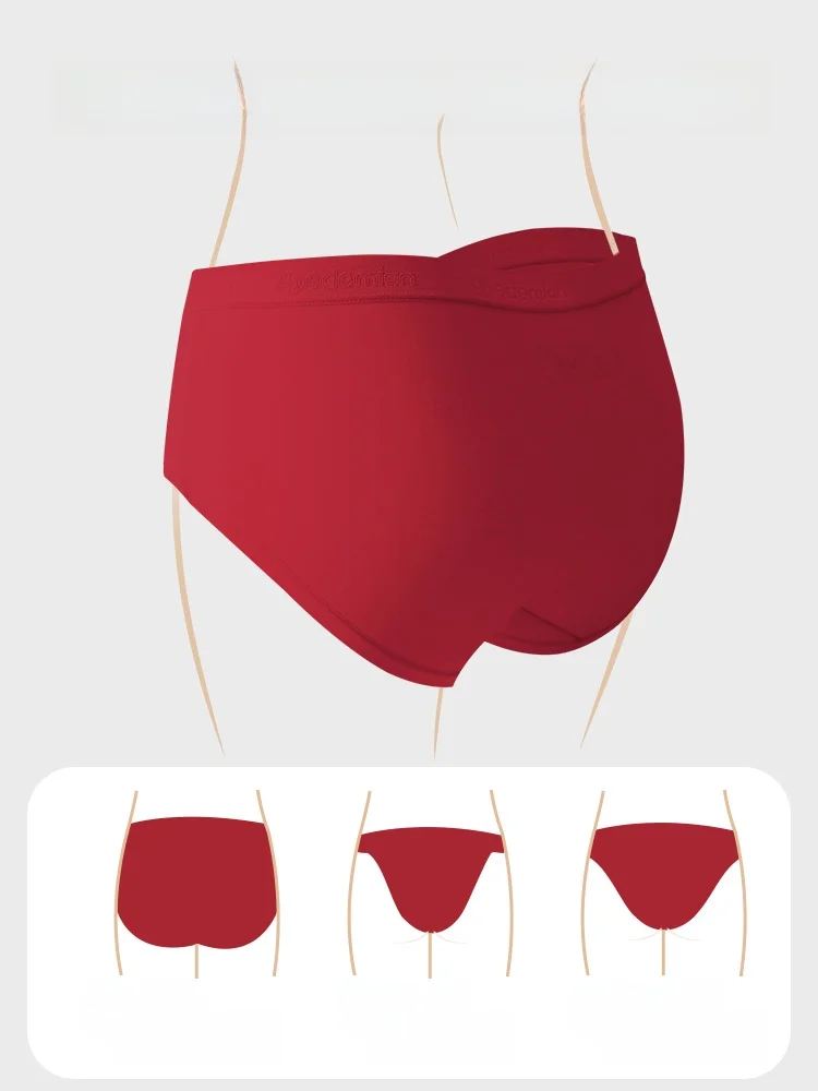 極上の柔らかさのコットン三角パンツ：女性用抗菌赤色モデルの実用性と着用シーン