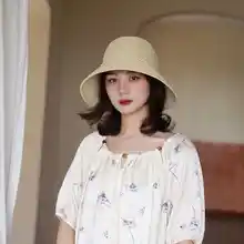 パール装飾付き大つば草帽子【UVカット・通気性・夏用・アウトドア】