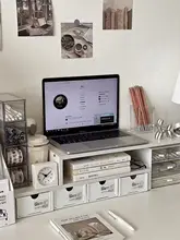 デスクトップ用昇降スタンド収納ボックス【引き出し式・ノートPC・オフィス用・整理用】