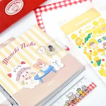 かわいいカートゥーンデザインのスクエアリングノート【コラージュ用・手帳・活用自由】