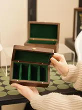 大人向け高級黒胡桃無垢材ゴールドバー収納ボックス【実用的・仕切り付き】