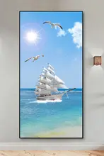 リビング・廊下用大海風景アートウォールアート【水彩画・海の景色・壁掛け用】