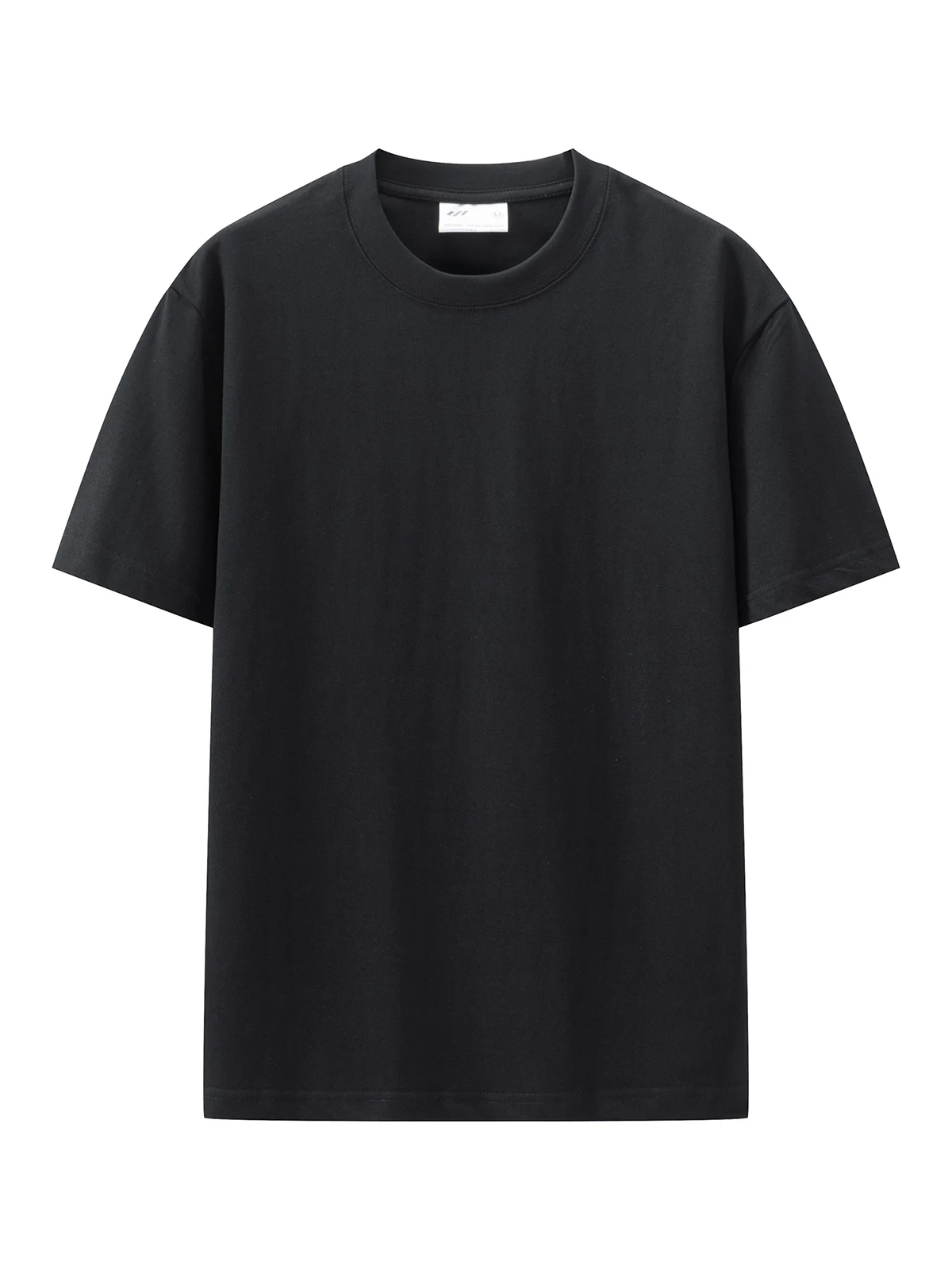 シンプルデザインの丸首男性用半袖Tシャツ【全棉・リブ付き・カジュアルストレート型】