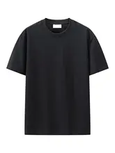 シンプルデザインの丸首男性用半袖Tシャツ【全棉・リブ付き・カジュアルストレート型】